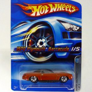 Hot Wheels 1970 Plymouth Barracuda #061 Mopar Madness 1/5 Orange Die-Cast 2006